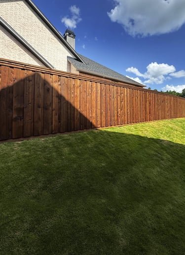 Tall cedar privacy fence built to last by Estrada Fencing & Outdoor Living in Dallas County